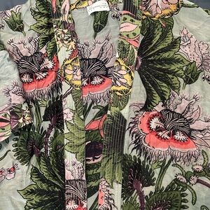 Floral Green Ladies short Kimono